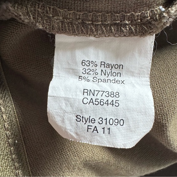 J Crew Olive Green Pixie Pant In Stretch Pointe- Back Zipper - Picture 8 of 9